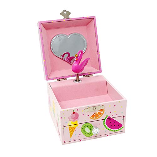 Pink Fabulous Flamingo Small Musical Jewelry Box, Music Box Gifts for Girls - Pink Poppy