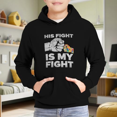 Kids Autism Awareness Mom Dad Parents Autistic Kids Awareness Boys Girls Lightweight Kangaroo Pocket Hoodies 5