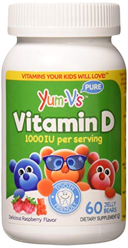 Yum-V's Vitamin D (1000 Iu) Chewable Jellies (Gummies) For Kids, Yummy Berry Flavor (60 Ct); Daily Dietary Supplement With Essential Vitamins – Kosher, Halal, Gluten Free Children’s Vitamins #TOP18