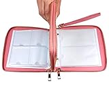 Finger Angel Nail Art Stamping Plate Organizer - Double Zipper Cases with 192 Slots - Pink Color Nail Template Collection