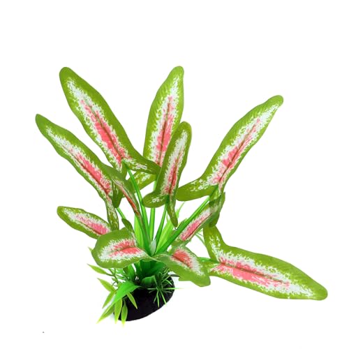 Image of Silk Aquarium Plants for Betta Fish Tank, 2 Pcs 8 Inch Small Silk Aquarium Plant Aquatic Water Grass Decoration (Green-Wine, 8 Inch)