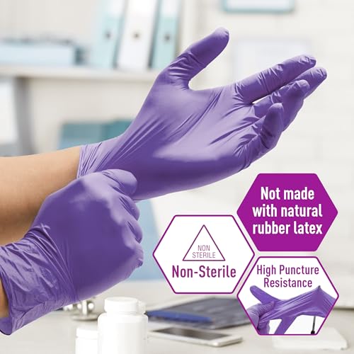 medpride powder-free nitrile exam gloves iris blue medium box100