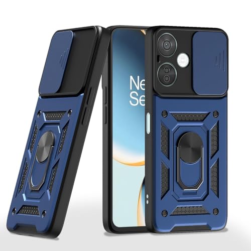 Image of AIBEX Back Cover for OnePlus Nord CE 3 Lite 5G | D10 Tough Armor Case | Sliding Camera Shield | 360 Protection | Kickstand Ring Holder | Military-Grade Shockproof Bumper Case
