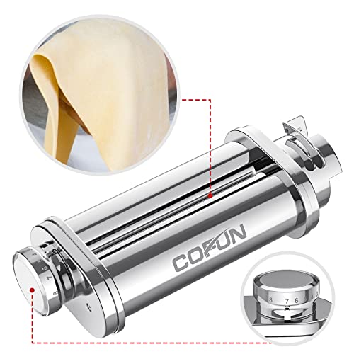 COFUN Pasta Attachment for Bosch Mum 5 Accessories, 3 Pieces Pasta Machine for Bosch Pasta Attachment Mum5 Accessories, Pasta Roller Stainless Steel Spaghetti Fettuccine for Bosch Food Processor Accessories - Image 4