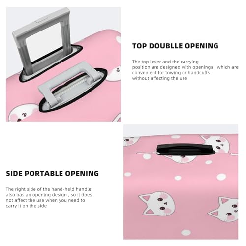 Cute Adorable Cat Head Travel Luggage Cover Elastic Suitcase Covers Washable Anti Scratch Luggage Dust Covers Protector, Fits 18-21 inch Luggage, S4