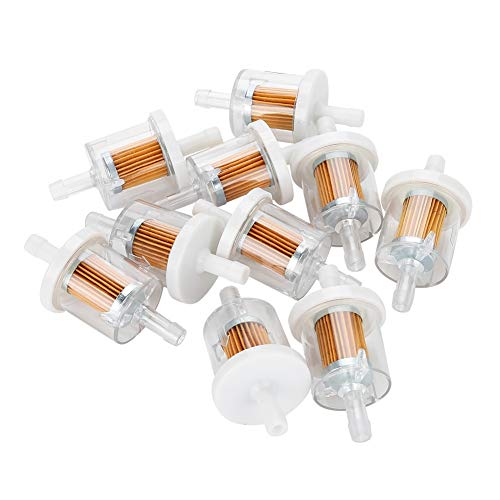 DEWIN Fuel Filter - 1/4inch Plastic Inline Mini Small Engine Fuel Gas Filters, for Lawnmower, Motorcycle, 10pcs
