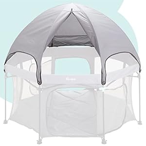 hiccapop PlayPod Portable Playpen Canopy [Dome Shade Only] | Reflective Dome with 3 Side Panels Provides Full Sun…