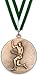 Médaille en métal personnalisable – Tennis masculin – Couleur bronze – 6,4 cm – Ruban inclus – Couleurs de ruban – Vert/blanc/vert