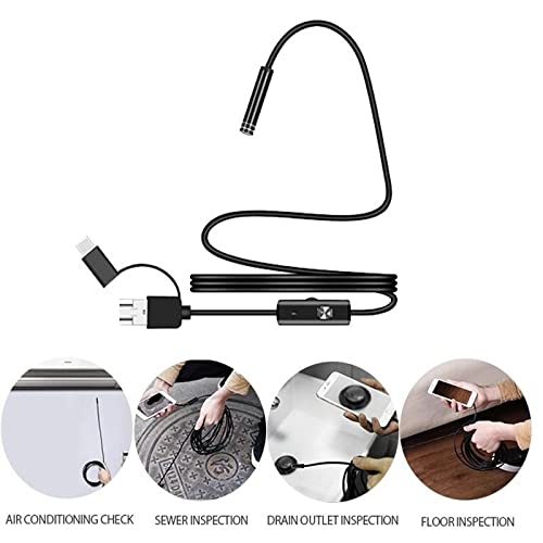 Smars® 5.5mm Endoscope Camera boroscope Snake Flexible IP67 Waterproof Camera 3 in 1 Type c USB v Type Port & 6 led Light with 2 mtr Length Cable for Android pc and Note Book - Image 5 thumbnail