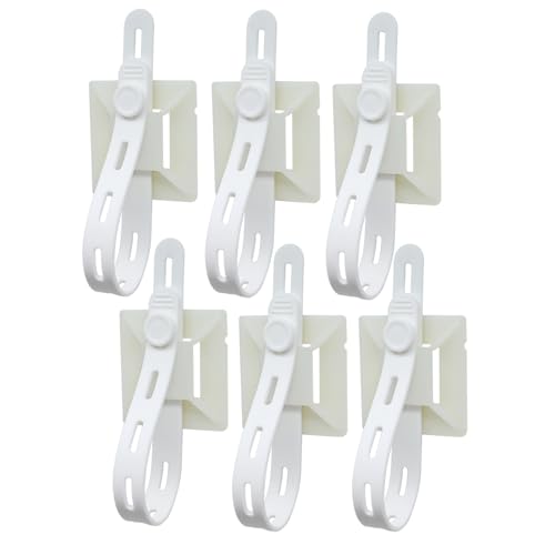 Uyiegru Garland Hangers Set Strong Back-Glue Self Adhesive White Cable Zip Tie Mounts with 9.25 Adjustable Silicone Cable Ties Holiday Decor Without Leaving Damage Holes or Residue 6 Pack