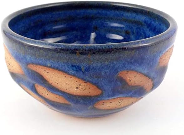 Blue Shaving Bowl using hot wax resist design