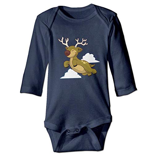 Preisvergleich Produktbild Klotr Babyspielanzug, Cartoon Christmas Reindeer Unisex Langarm Baumwolle Body Spielanzug Strampler Kleidung
