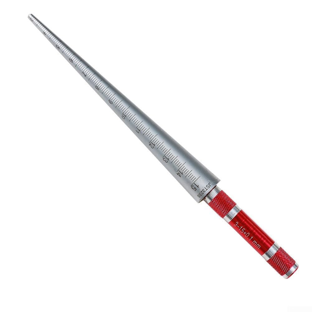 Jauge d'ouverture robuste en acier inoxydable avec design conique pour des mesures précises des diamètres intérieurs dans des structures à paroi mince (3-15 mm)