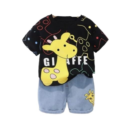 INDHRANI CREATION Kids T-Shirt with Denim Pants Set, Hosiery Cotton Animal Printed Kids Clothing Dress for Boys-image-34