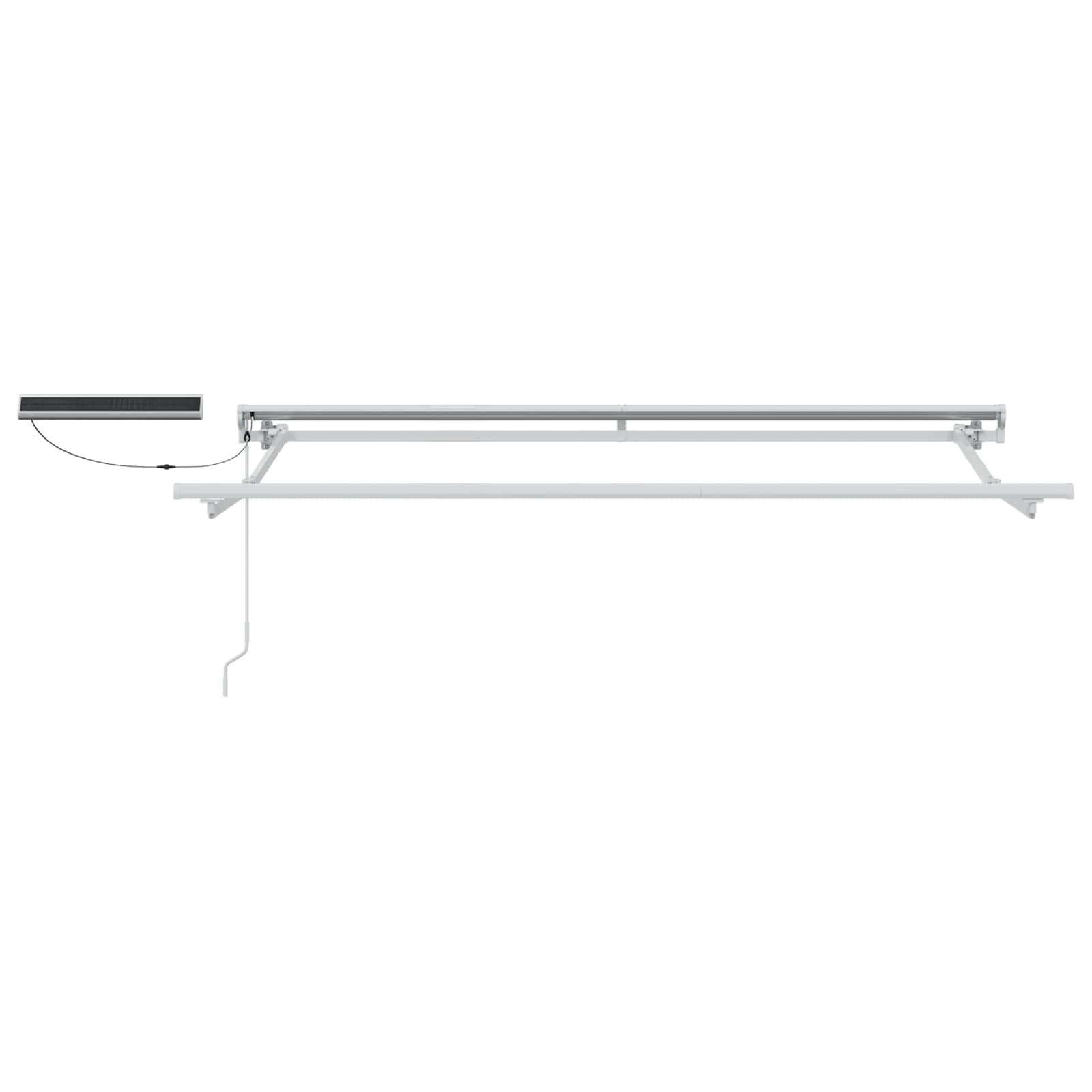 LKJephalotrope 11.5 x 8.2 ft Motorized Retractable Awning, White | Features a half-cassette metal frame with remote control and manual crank for patio and garden shade.