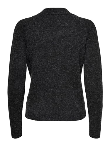 ONLY Damen Basic Strickpullover | Einfarbiger Knitted Stretch Sweater | Langarm Rundhals Shirt ONLRICA, Farben:Schwarz, Größe:36
