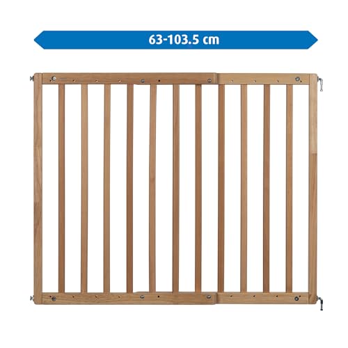 reer Türgitter und Treppenschutzgitter, Baukasten zum Zusammenbauen, zum Schrauben, ausziehbar 63-103,5 cm, Natur