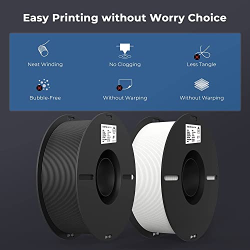 Ender PLA 3D-printfilament 1,75 mm 2x1 kg spoel zwart wit, lage krimp, klitvrij, milieuvriendelijk, nauwkeurig - Afbeelding 3