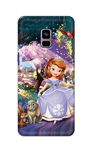 Image of PRINTFIDAA Cartoon Little Girl with Crown and Pet Animals Printed Designer Hard Case for Samsung Galaxy A8 Plus (2018), A730F, A730F / DS Back Cover -(e) RPM1008