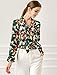 Allegra K Women's Long Sleeve Blouse Tops 2025 Fall Floral Bow Tie Neck Chiffon Ruffle Top Dressy Casual Shirt Small Green