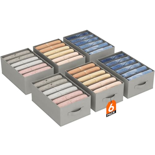 Lifewit Cajas Organizador de Armario Ropa, Plegables Separadores de Cajones, Colmeias Almacenamiento Gavetas con 6 Compartiments para Almacenar Camisetas/Pantalones/Suéteres, 42 x 27 x 17 cm, 6 Piezas Lifewit Cajas Organizador de Armario Ropa, Plegables Separadores de Cajones, Colmeias Almacenamiento Gavetas con 6 Compartiments para Almacenar Camisetas/Pantalones/Suéteres, 42 x 27 x 17 cm, 6 Piezas