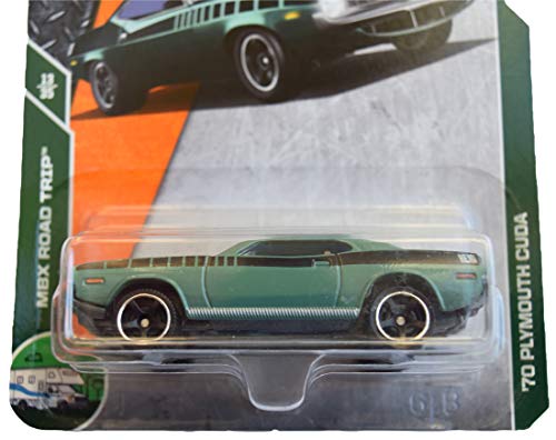 Matchbox Road Trip 13/35 '70 Plymouth Cuda Verde miniatura 2