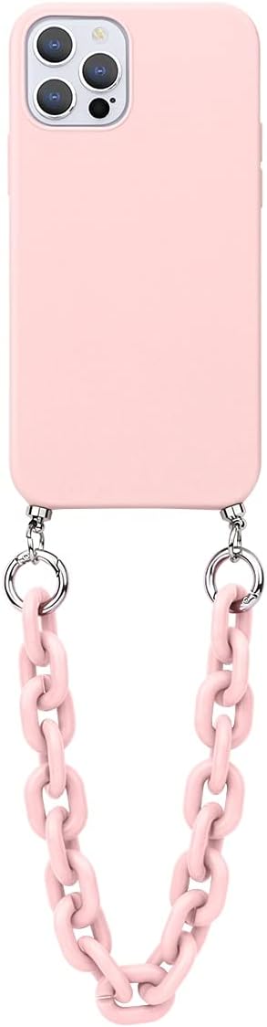 ZhuoFan Funda con Cadena para Xiaomi Redmi 9T / 9 Power/Note 9 4G 6.53'', Rosa Cárcasa Silicona Suave TPU Antigolpes Teléfonoo Móvil con Cadena de Muñeca Chicas Case para Redmi Note9 4G, Rosa