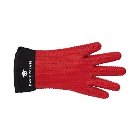 MasterClass Red Silicone Oven Glove with Fingers Cover