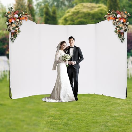 Fondo fotográfico con bolsa de transporte, 4 x 2,4 m, plegable, soporte de fondo blanco, ajustable para estudio fotográfico, fotografía de productos, transmisión en directo