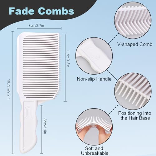 Peine Fade para corte de cabello, 2 piezas, blanco miniatura 2