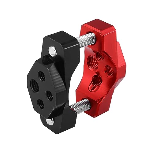 Motoforti 17 bis 32mm Universal Lenkerklemme, verstellbare Rückspiegelverlängerung, Offroad-Scheinwerferhalterung für Motorrad, Sportbike, Scooter, Schwarz, Rot