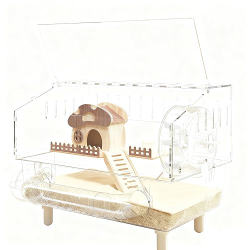 Jaula grande para hámsteres, doble capa, hábitat de rueda de ejercicio, jaula para hámster, para animales pequeños, hogar, interior, mascotas, viajes, ejercicio