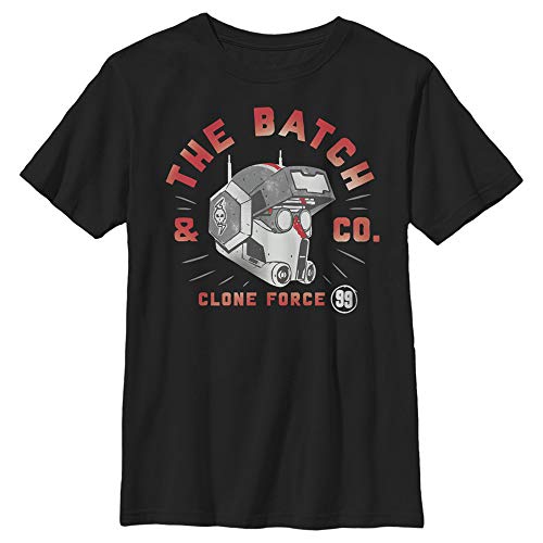 T-shirt Star Wars garçon en coton noir premium coupe crew Bad Batch taille XS