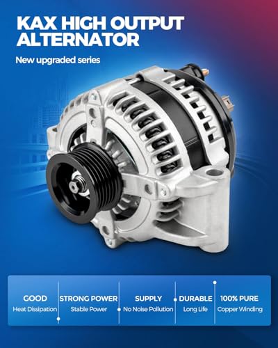 Image of KAX New Alternator 8265N Compatible With Ford, Mazda,2001-2009 Ranger 2.3L, 2001-2009 B2300, Alternator Replacement 110A S6 CW | Fits 2001-2009 Mazda B2300 L4 2.3L, Replacement OE 1F7018300A, 6L5Z10346ABRM, 85188, 1L5Z10V346AARM, 90025135, 8518, 1L5UAB