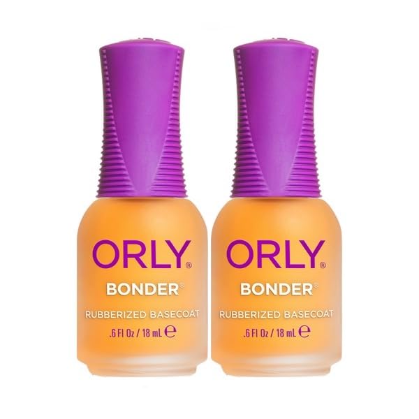 Orly Bonder Base Coat Nail Polish Base Coat Rubberized Basecoat for Long-Lasting Manicures Pedicures Bonder 2 pack
