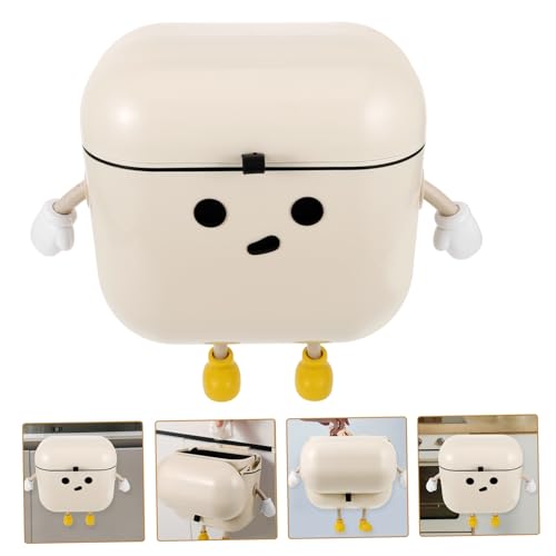 Caneca de basura colgante rectangular beige miniatura 4