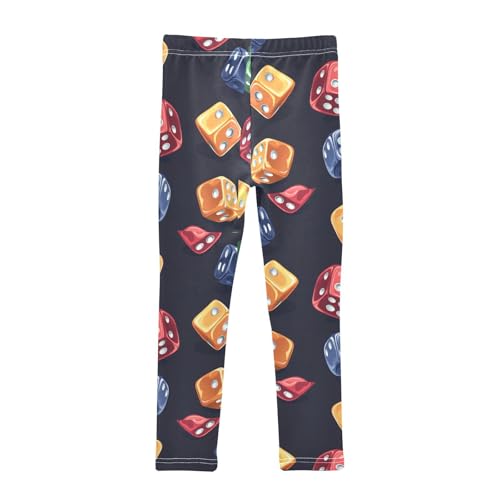 ZZKKO Girls Leggings Retro Dice Toddler Girls Clothes Leggings for Girls Toddler Girls Leggings 3-4T2