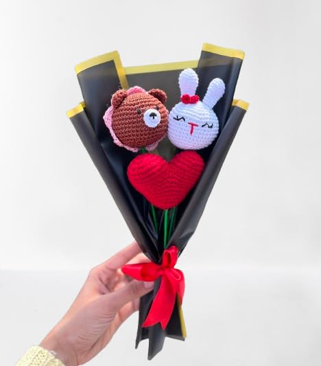 Snuggle & Love Bouquet | crochet amigurumi bouquet | Valentine's gift-image-5