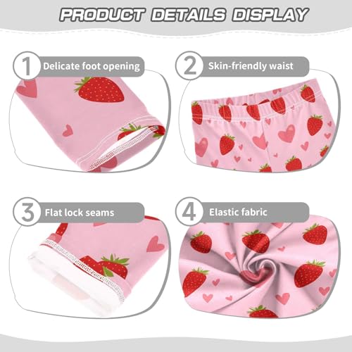 Girls' Leggings Strawberries Hearts Pink Kids Yoga Tights Pants 1 Pack 208619903