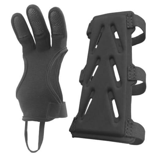 Gazechimp Bogenhandschuh traditionell, Leder Bogenschießen Handschuh, beidhändig geeignet, Braun 17 MAGARROW Traditionelle Bogenschießen Schießen Handschuh 3 Finger Schutz Handschuh und Bogenschießen Armschutz mit verstellbarem Riemen, für Kinder Jugend Erwachsene Anfänger Schießen Ziel Übung (XL)