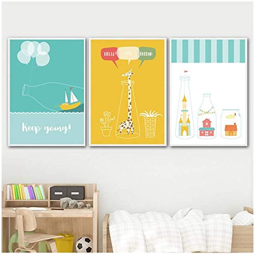Toile murale enfant dessin animé pour créer une ambiance douce dans la chambre de bébé 50x70