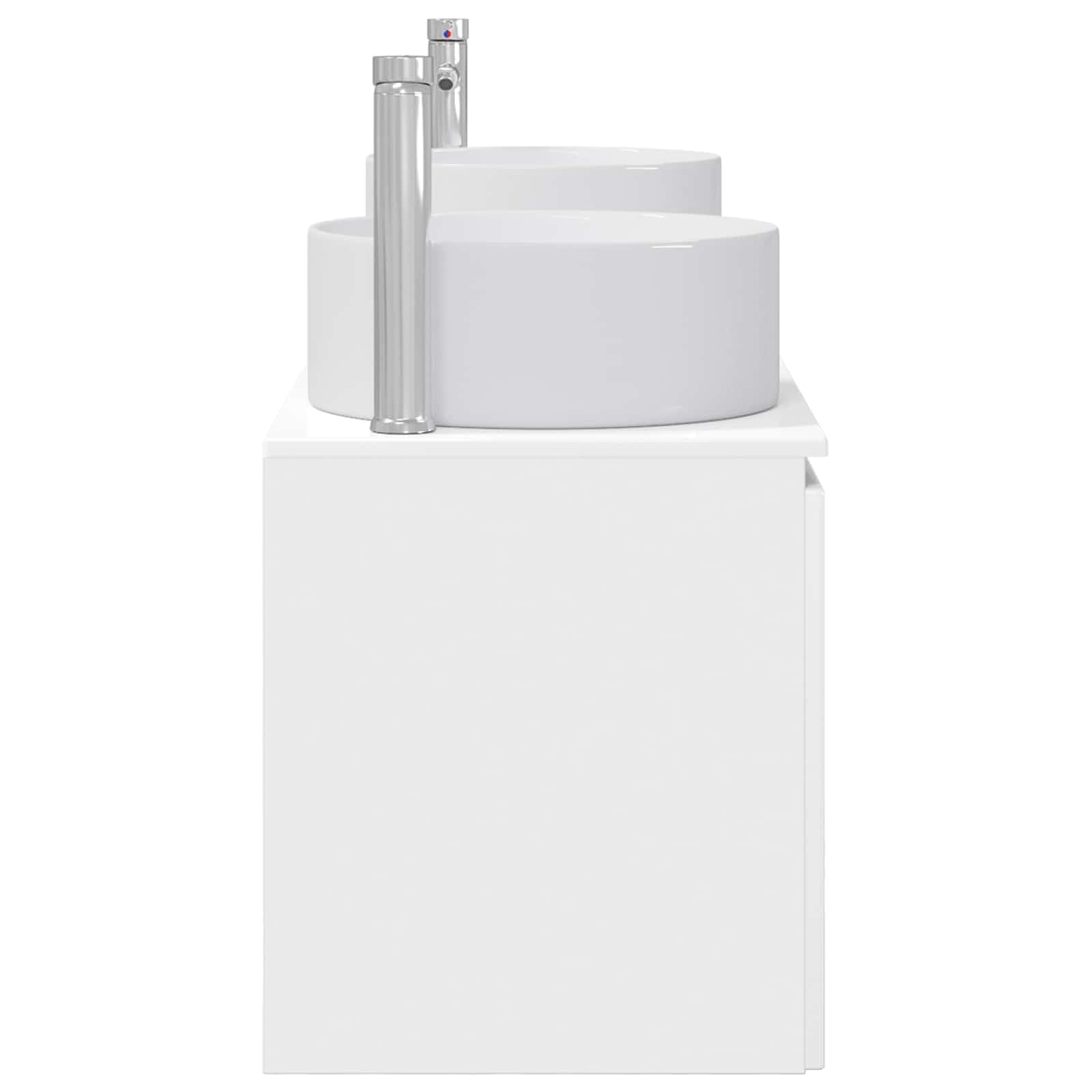 Juego de 3 armarios para baño, color blanco brillante