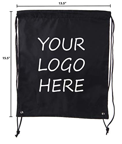 Mato & Hash Custom Bags With Your Logo | 100PK Promotional Drawstring Backpack - 100PK Black CE25002
