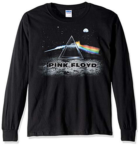 Liquid Blue Unisex-Adult's Pink Floyd Dark Side Lander Prism Long Sleeve Graphic Tee, Black, Medium