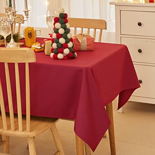 Deconovo Oxford Decorative Water Resistant Wipeable Table Cover Rectangle Tablecloth for Halloween Decorations 132x178cm(52x70in) Black