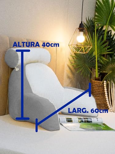 Almofada de Descanso Apoio de Costas Travesseiro multiuso Ergonômico para Leitura, com Apoio de cabe