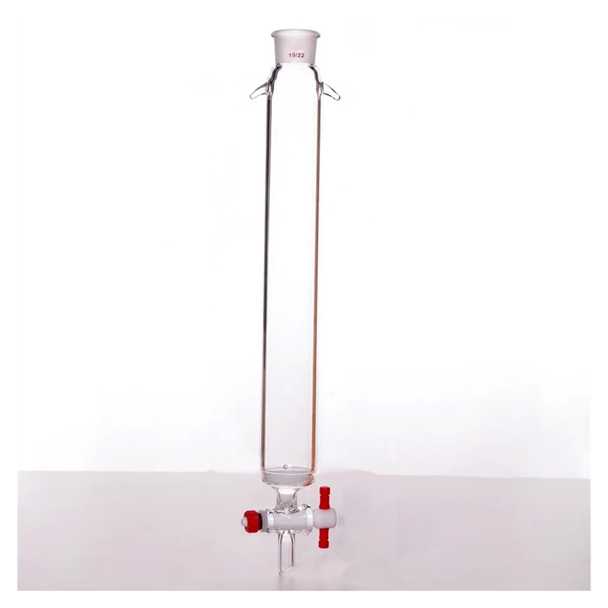 Columna con placa de arena y junta conexión, 19/22, válvula PTFE 2 mm apertura, vidrio borosilicato C189 Equipamiento de laboratorio