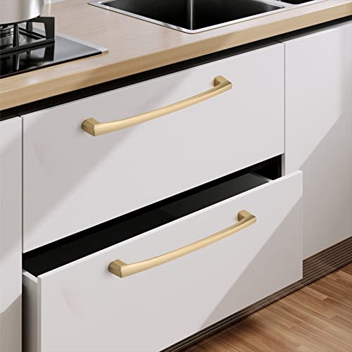 Image of 10 Pack 7 Inch Brushed Gold Cabinet Pulls - Kitchen Cabinet Handles and Drawer Handles