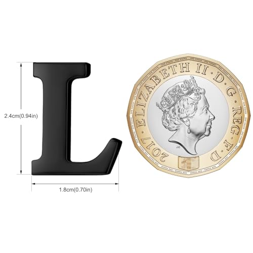 Image of HONEY BEAR Initial Alphabet Letter Lapel Pins Collar Badge Brooches for Mens /Womens Shirt Dress Decoration Black