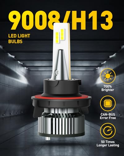 Image of AUXITO 9008 H13 Bulbs, 110W 28000LM per Set, 6500K Plug and Play H13 Fog Lights, Off-Road Use, Pack of 2